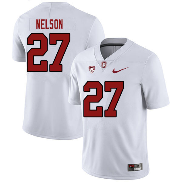 Men #27 Beau Nelson Stanford Cardinal College Football Jerseys Sale-White